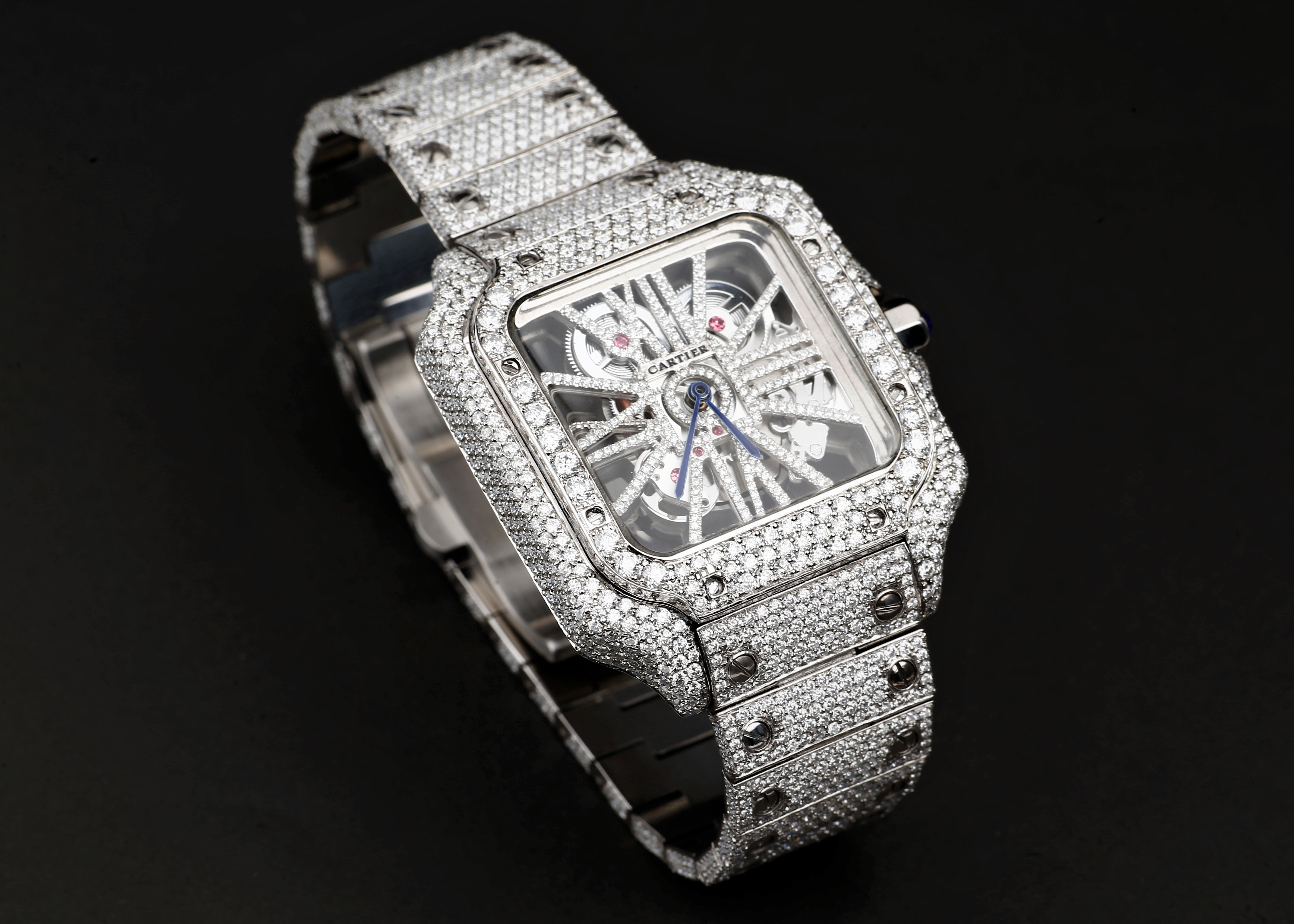 Luxury Watch in Real VVS Moissanite Diamond Watch, Handmade Stainless Steel Watch For Men/Women